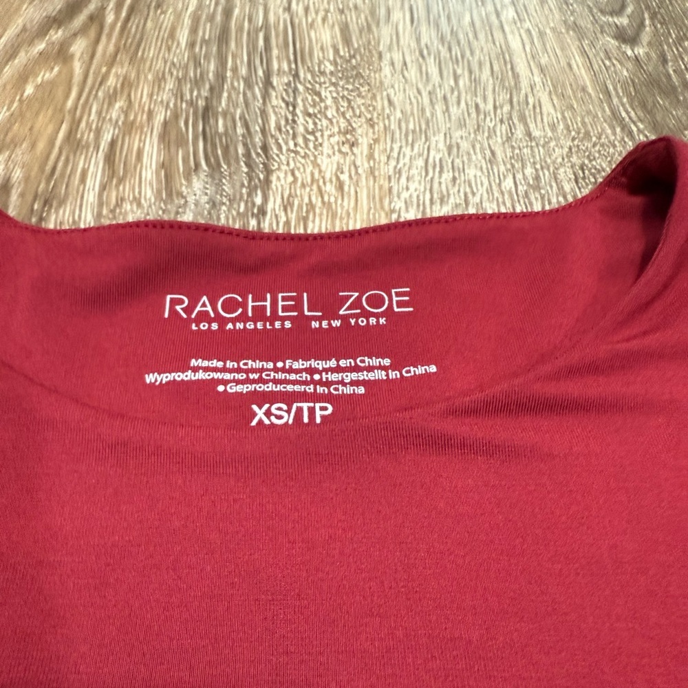 Rachel Zoe‎ Burgundy L/S Blouse Sz:XS Normcore Bodycon - Picture 2 of 5